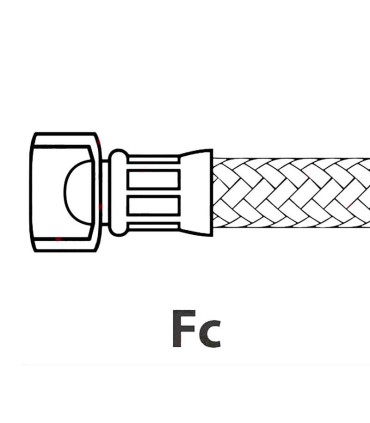Ocelová flexibilní hadice 100cm, 3/8 FF kuželová základna | Kávová Dílna 