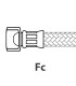 Ocelová flexibilní hadice 150cm , 3/8 FF kuželová základna | Kávová Dílna 