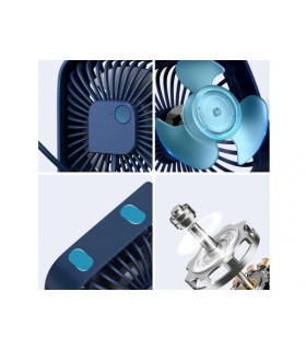 Leiser Mini-USB-Ventilator TOPK K50 Blau – 360° drehbar