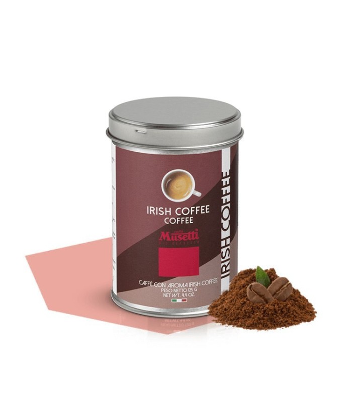 Musetti  Irish Coffee , mletá káva v plechovce 125 g, s příchutí